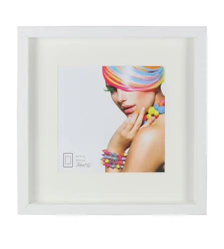 IDEAL TREND 3D Objektrahmen Holz Bilderrahmen quadratisch Wanddeko Collage Poster Fot Rahmen: Farbe: Wei� | Format: 30x30