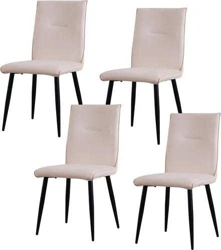 Stuhl Salinas Velvet 4er-Set - Esszimmerstühle im eleganten Design, mit samtiger Oberfläche und hohem Sitzkomfort. Ideal für stilvolle Essbereiche, belastbar bis 120 kg.