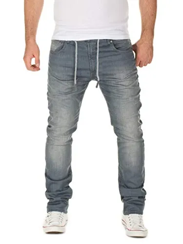 WOTEGA Noah - Sweathose in Jeansoptik für Herren - Stylische Jeans Herren Jogginghose in Slim Fit mit dehnbarem Baumwoll-Stretch-Material für maximalen Komfort und Bewegungsfreiheit. Ideal für Freizeitlooks und entspannte Stunden.