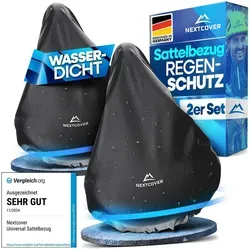 Nextcover Sattelbezug Universal 2er Set - Fahrradsättel: Schütze deinen Sattel mit dem wasserabweisenden Nextcover® Bezug vor Regen, Sonne und Schmutz – ideal für jedes Fahrrad, einfach anzubringen und platzsparend zu verstauen.