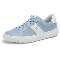 Gabor Damen Low-Top Sneaker Sky/Latte – Stilvolle Schnürschuhe für Alltag und Business - Elegante Low-Top Sneaker aus hochwertigem Lack mit atmungsaktivem Mesh-Innenmaterial. Ideal für Freizeit und Business, bieten sie Komfort und modischen Stil.