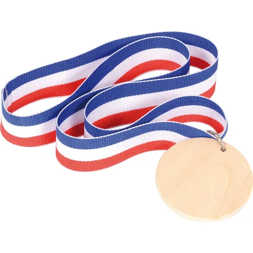 EDUPLAY 210288 Medaille mit Nylonband, Holz, Nylon, Ø 5,2 cm (1 Stück)