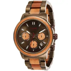 Laimer 0169 Herren Holzuhr Mikael Chronograph – Stilvolles Apfelholz-Design - Die Laimer Mikael Herren Holzuhr vereint elegantes Apfelholz mit einem robusten Edelstahlgehäuse. Mit Chronograph und Datumsanzeige ist sie das perfekte Accessoire für stilbewusste Männer.