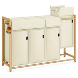 AdelDream Ausziehwäschekorb - Wäschesammler mit 200 l Fassungsvermögen, stilvolles Design aus Bambus in Beige, ideal für eine ordentliche Wäscheorganisation.