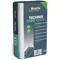 Bostik Technis C560 Rapid Schnell Estrich Fertigmörtel 25kg Sack - Baumaterial: Schnell abbindender Estrich-Fertigmörtel, ideal für Innen- und Außenanwendungen, bereits nach 3 Stunden begehbar und mit hoher Endfestigkeit.