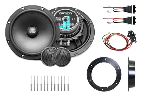 OPTION Lautsprecher für VW T6 Multivan/Transporter - Plug & Play 2-Wege System - Car-HiFi-Lautsprecher, kompatibel mit VW T6 (2015-2019), 100% Plug & Play, inkl. Einbauzubehör für einfache Montage und klaren Hochton mit 20mm Seidenkalotten-Hochtöner.