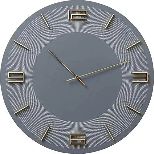 Kare Design »Leonardo« Wanduhr ø49cm - Stilvolles Zeitmanagement - Elegante Wanduhr in Grau, Weiß und Gold, passend zu jedem Einrichtungsstil. Perfekt für moderne, puristische und industrielle Wohnräume.
