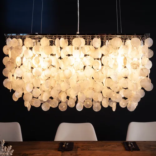 riess-ambiente Hängeleuchte SHELL REFLECTIONS 80cm - Maritime Hängeleuchte in perlmutt, ideal für Wohnzimmer und Esszimmer. Setze stilvolle Akzente mit hochwertigem Design und schaffe eine entspannte Atmosphäre.