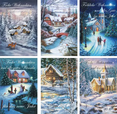 Weihnachtskarten mit Umschlag 22-0005, Glückwunschkarten Weihnachten 10