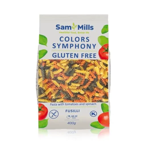 Sam Mills - Glutenfreie Color Symphony (Tricolore) Pasta - Fusilli (400g)