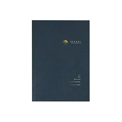 Nakabayashi YU-SARI Notizbuch für Füllfederhalter, A5, 8 mm, Schreibwaren aus Japan, Marineblau