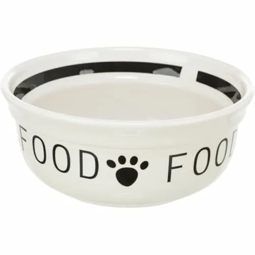 Trixie Hunde-Napf Food, Keramik, 1,6 l/ø 20 cm, weiß/schwarz