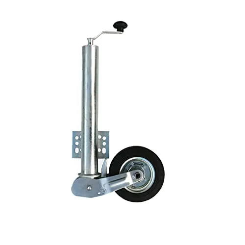 Wiltec automatisches Anhänger Stützrad mit 453 kg Stützlast - Universalzubehör für Anhängerkupplungen, robust und langlebig mit verzinktem Stahl und Vollgummireifen für hohe Tragkraft und einfache Handhabung.