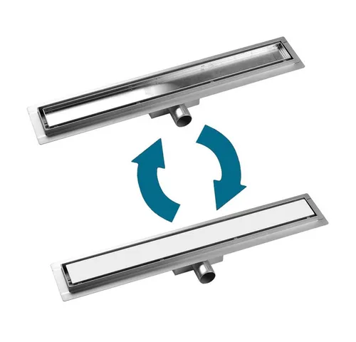 euroharry Duschrinne Edelstahl 50 cm - Flache Duschrinne aus Edelstahl, 6,5 cm breit, ideal für modernes Bad-Design, leicht zu befliesen und sorgt für effizienten Wasserablauf.