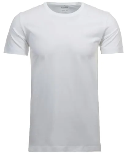 Ragman Herren 2 T-Shirt Doppelpack Bodyfit mit Rundhals, Weiß, L - T-Shirts für Herren, Doppelpack in klassischem Weiß, ideal für den Alltag und vielseitig kombinierbar.