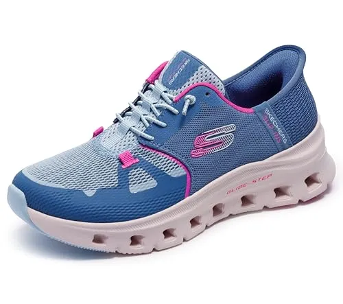 Skechers Damen Glide-Step Pro Sneaker, Slate, 36 EU - Damen-Sneaker mit atmungsaktivem Mesh-Obermaterial und elastischen Schnürsenkeln für höchsten Tragekomfort und Flexibilität.
