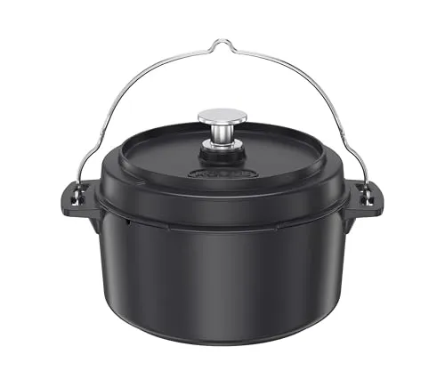 Rösle Dutch Oven 28cm matt schwarz 25438 - Gartöpfe & Bräter, ideal für schmackhafte Eintöpfe und perfekt für den Einsatz auf elektrischen Herden.