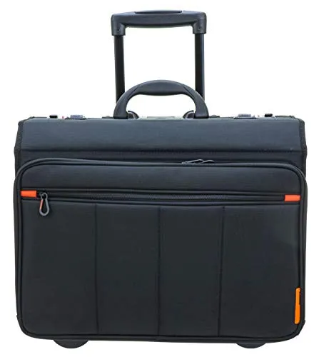 Großer Pilotenkoffer Trolley mit 17 Zoll Laptop-Fach - Praktischer Pilotenkoffer Trolley für Dokumente und Laptops bis 17 Zoll, ideal für Geschäftsreisen. Wasserabweisendes Material und durchdachte Fächer sorgen für Ordnung und Komfort unterwegs.