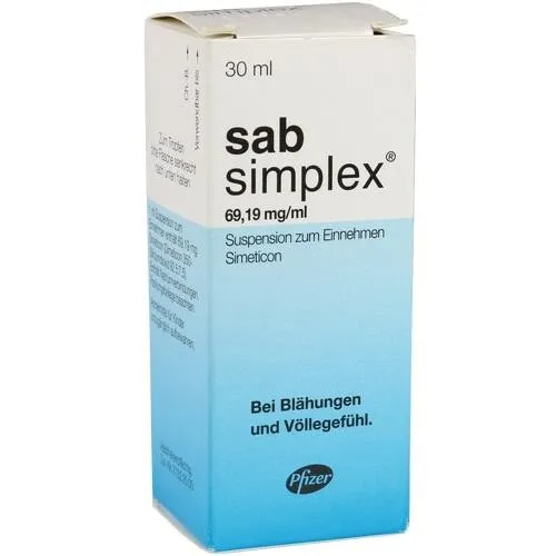sab simplex Suspension zum Einnehmen 30 ml - Medikamente gegen Blähungen, hilft schnell bei gasbedingten Magen-Darm-Beschwerden ohne bekannte Nebenwirkungen.