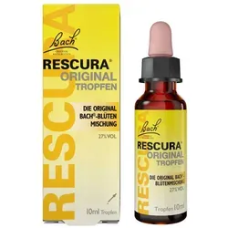Bachblüten Original Rescura Tropfen mit Alkohol - Arzneimittel zur Unterstützung des emotionalen Wohlbefindens, ideal für stressige Situationen – natürlich, laktosefrei und vegan.