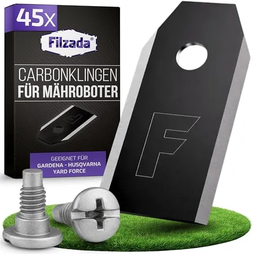 Filzada Mährobotermesser 45x Carbon - Hochwertige Klingen für Husqvarna Mähroboter - Mährobotermesser für präzises Schneiden, langlebige Carbon-Klingen sorgen für einen perfekten Rasen und hohe Effizienz.