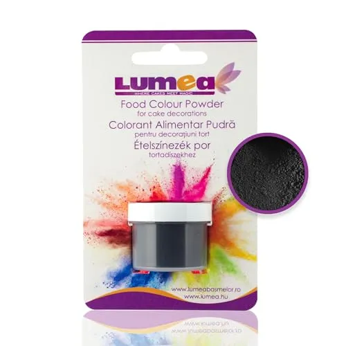 Dekozauber24 Lebensmittelfarbe Pulver, fettlöslich, schwarz, 2-4g Dose, zur Durchfärbung von Schokolade und Ganache oder als Puder für Fondant, Marzipan und anderer Zuckerpaste