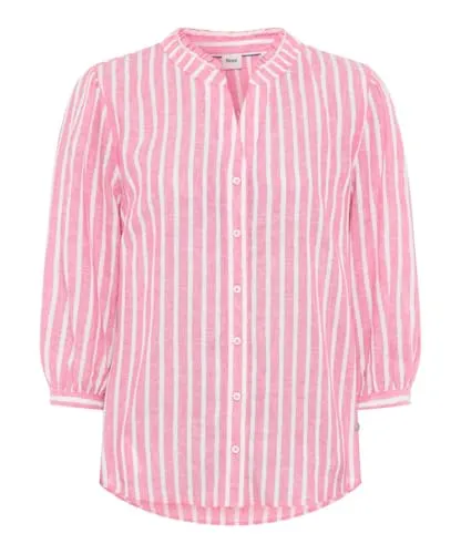 Brax Damen Bluse Style VIOLET raspberry sorbet, Rosa, Gr. 40 - Elegante Bluse aus hochwertigem Leinenmix mit Lurex-Streifen, ideal für stilvolle Outfits und vielseitige Anlässe.