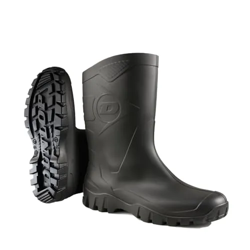 DUNLOP Protective Footwear K500011 Dee Calf Schwarz Größe 37 EU - Wasserdichter und robuster Stiefel aus strapazierfähigem PVC, ideal für nasse Umgebungen. Die rutschfeste Sohle sorgt für sicheren Halt, während die optimale Schafthöhe von 26 cm Bewegungsfreiheit und Komfort bietet. Perfekt für Gartenarbeit und praktische Einsätze.