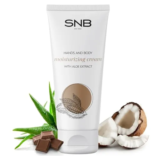 SNB Professional Feuchtigkeitscreme für Hände, Füße und Körper 200 ml – Mit Aloe Vera,Vitamin E, Kokosnuss und Schokolade – Pflegt, hydratisiert und verbessert die Elastizität | Körperpflege
