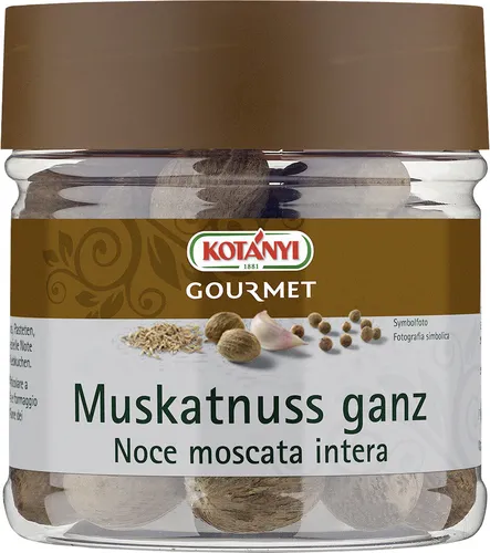 Kotanyi Gourmet Muskatnuss ganz – Würzige Delikatesse für Ihre Küche - Verleihen Sie Ihren Gerichten mit dieser ganzen Muskatnuss ein unverwechselbares Aroma. Ideal für Suppen, Saucen, Fleisch und Gemüse – für den besonderen Genuss.