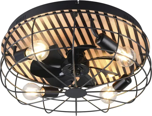 OTTO HOME Deckenleuchte "Norran" mit Ventilator, schwarz matt - Moderne Deckenleuchte mit integriertem Ventilator für optimale Luftzirkulation und Licht. Mit Fernbedienung steuerbar und drei Geschwindigkeitsstufen. Ideal für jedes Zuhause, sorgt für angenehme Atmosphäre und passt perfekt zu deinem Interieur.