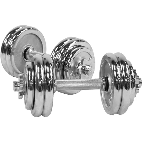 GORILLA SPORTS Hantel-Set Kurzhantelset 30kg - 2er Set - Hantelsets für effektives Training, bestehend aus 2 Kurzhantelstangen und 12 Chrom-Hantelscheiben, flexibel kombinierbar für individuelles Krafttraining.