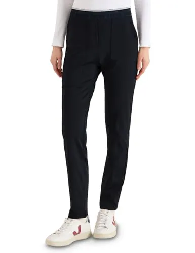 CECIL Damen-Stoffhose "Style Tracey" in Universal Blau - Bequeme Damen-Stoffhose mit schmaler Beinform und hohem Bund. Flexibles Material mit Stretch sorgt für perfekten Sitz und hohen Tragekomfort. Pflegeleicht und vielseitig kombinierbar.