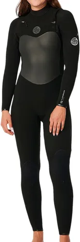 RIP CURL WOMENS FLASHBOMB 5/3 CHEST ZIP Full Suit 2025 - Schwarz, Größe 12 - Neoprenanzug für Damen mit hervorragender Wärmeisolierung und Brustreißverschluss für einfaches An- und Ausziehen, ideal für kalte Gewässer.