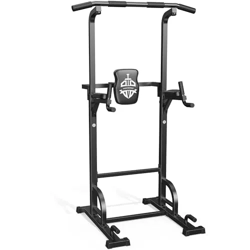 Sportsroyals Power Tower - Dip-Station und Klimmzugstange für Heim-Fitnessstudio - Dip-Station für vielseitiges Krafttraining mit 204 kg Tragkraft, ideal für sicheres und effektives Training zu Hause.
