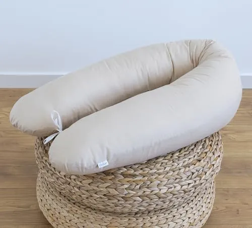 LOOLAY Schwangerschaftskissen 170 & 190 cm – Klassisches Seitenschläferkissen in Beige, Grau oder Weiß - Das LOOLAY Stillkissen aus 100% Bio-Baumwolle bietet perfekten Komfort für Schwangere und Stillende. Erhältlich in zwei Größen, ideal für Seitenschläfer und als Reisekissen – für erholsamen Schlaf!