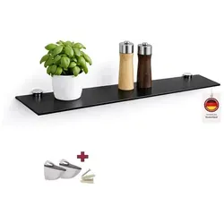 HOOZ Wandregal Glasregal 60x13 cm – Elegantes ESG-Sicherheitsglas - Modernes Wandregal aus 6 mm ESG-Sicherheitsglas mit geschliffenen Kanten. Ideal für stilvolle Ordnung in Bad, Küche oder Wohnbereich. Belastbar bis 8 kg, inklusive stabiler Halterungen.