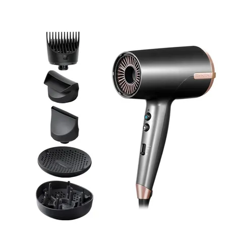 Remington ONE Haartrockner D6078 - Haartrockner mit 2.000 Watt, 120 km/h Luftstrom für schnelles Trocknen, 5 Aufsätzen und Thermacare-Sensor für Hitzeschutz – ideal für frizz-freies Styling.