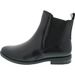MARCO TOZZI Damen Chelsea Boots aus Leder - Elegant und Bequem, Schwarz (Black), 37 EU - Wanderschuhe mit softiger Feel me Sohle für optimalen Tragekomfort. Elegant und vielseitig kombinierbar – ideal für Stadtbummel, Büro oder Freizeit.