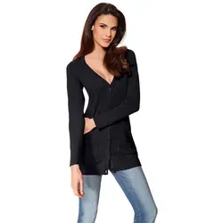 heine Strickjacke Feinstrickjacke, schwarz