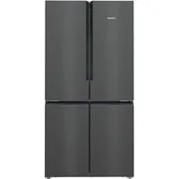 SIEMENS KF96NAXEA iQ500 Multi-Door-Kühlschrank - 183 x 91 cm, 405 L Kühlen + 200 L Gefrieren, Home Connect App, hyperFresh für längere Frische, noFrost nie wieder abtauen, superCooling für schnelle Kühlung, Edelstahl Schwarz