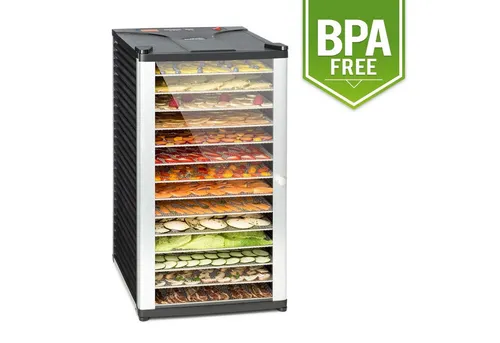 Klarstein Dörrautomat Fruit Jerky 14 - Dörrautomaten für gesunde Snacks, 14 Etagen für vielseitige Zubereitung von Obst, Gemüse und Fleisch bei maximal 70 °C.