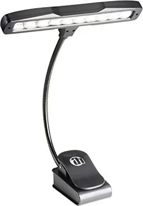 Adam Hall Stands SLED 10 - mobile LED Notenpultleuchte - Notenständer-Beleuchtung mit flexiblem Schwanenhals für optimale Ausleuchtung, kompakt und leicht zu transportieren.
