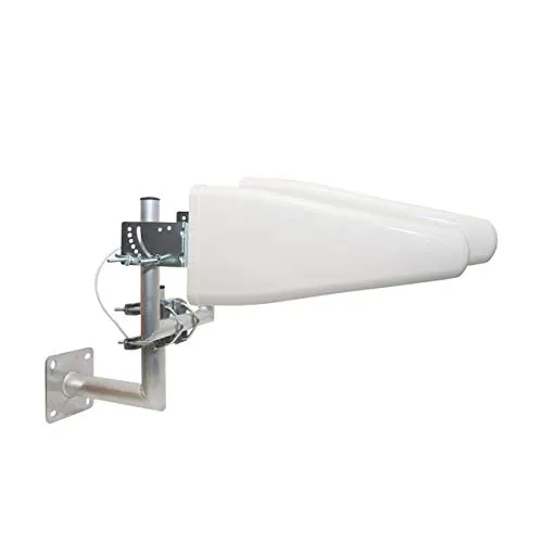 PremiumX LTE-Antenne Outdoor 3G 4G 800-1800-2600 MHz LTE MiMo Duo-Richtantenne 10m Kabel - Hotspot Mobilfunk Vodafone Telekom Modem Router WLAN Außenantenne bis 12 dB inkl. Wandhalterung