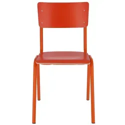 Jan Kurtz Zero Dining Stuhl - Orange, Stahlrohr - Eleganter Küchen- und Esszimmerstuhl mit robustem Stahlrohrgestell und strapazierfähigem Kunstleder. Ideal für modernen Komfort und vielseitigen Einsatz in jedem Raum.