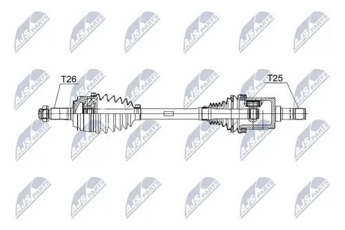 Antriebswelle Vorderachse links Automatikgetriebe NPW-HD-064 NTY - Antriebswelle für Automatikgetriebe, hochwertig von NTY, ideal für präzisen Antrieb und Langlebigkeit in Honda-Modellen.