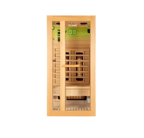 Home Deluxe Infrarotkabine REDSUN S Deluxe – 90 x 90 x 190 cm für 1 Person - Hochwertige Infrarotkabine aus edlem Hemlock-Tannenholz, ideal für die private Nutzung. Mit 4 Vollspektrumstrahlern und einfacher Bedienung, für schnelle Wärme in nur 20 Minuten.