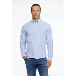 LINDBERGH Businesshemd für Herren, Gr. S, Blau - Elegantes Businesshemd mit Button-down-Kragen, slim fit Schnitt und pflegeleichtem Webstoff. Ideal für den modernen Mann, der Stil und Komfort kombiniert.