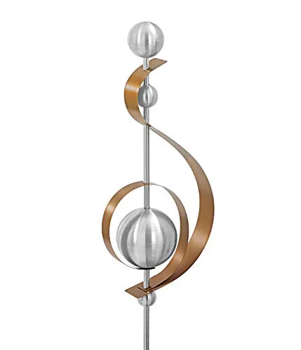 Dehner Deko Skulptur Klefo, Edelstahl, Silber/Kupfer - Moderne Gartenskulptur aus rostfreiem Edelstahl, ideal als Solist oder in Gruppen. Perfekt kombinierbar mit Dehner Dekosäulen oder Edelstahlstab für stilvolle Gartendekoration.