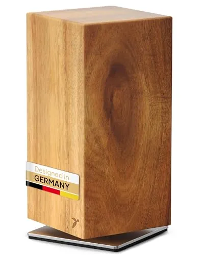 Drehbarer Magnet-Messerblock 360° aus Akazienholz - Unbestückter Messerblock aus robustem Akazienholz mit starken Magneten für sichere Messeraufbewahrung und elegantes Design – ideal für jede Küche.